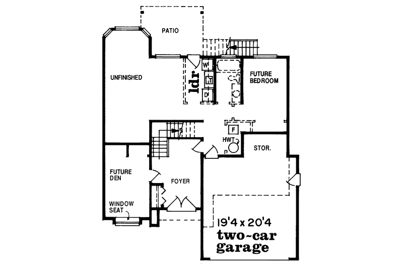 House Blueprint - Floor Plan - Main Floor for Traditional House Plan #47-916 - 3 bed, 2 bath