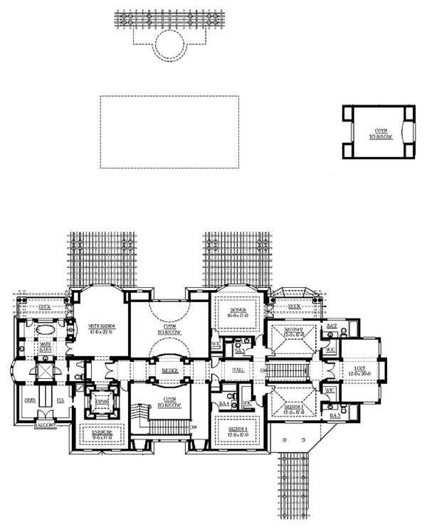 Architectural House Design - Prairie Floor Plan - Upper Floor Plan #132-354