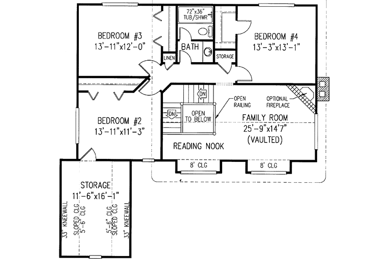 Dream House Plan - Floor Plan - Upper Floor for Victorian House Plan #11-254 - 4 bed, 2.5 bath