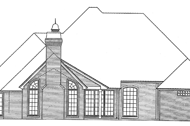 Home Plan - Exterior - Rear Elevation for European House Plan #310-1049 - 4 bed, 3 bath