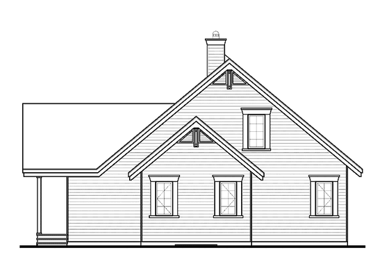 Exterior - Rear Elevation for European House Plan #23-2421 - 5 bed, 3 bath