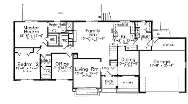 House Plan Design - Ranch Floor Plan - Main Floor Plan #52-258