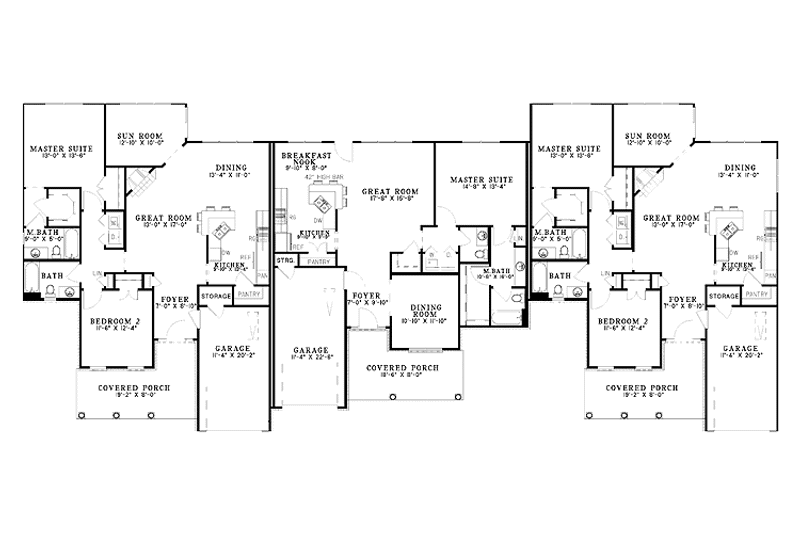 Home Plan - Floor Plan - Main Floor for Country House Plan #17-3076 - 5 bed, 5.5 bath