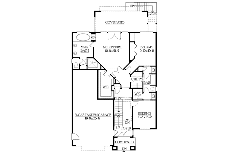Architectural House Design - Floor Plan - Main Floor for Craftsman House Plan #132-427 - 5 bed, 3.5 bath