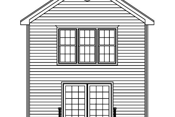 Exterior - Rear Elevation for Traditional House Plan #1061-33 - 3 bed, 2.5 bath