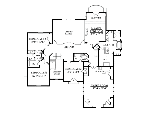 House Blueprint - Country Floor Plan - Upper Floor Plan #937-25