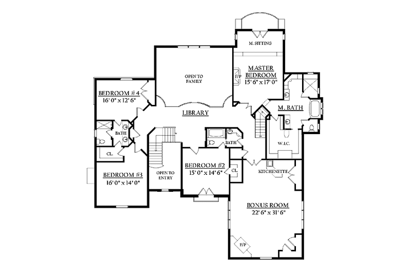 Home Plan - Floor Plan - Upper Floor for Country House Plan #937-25 - 4 bed, 3 bath
