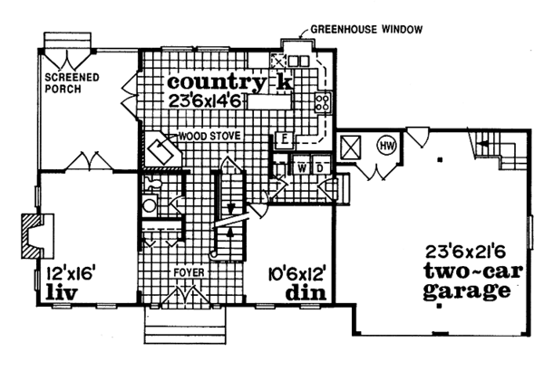 Architectural House Design - Colonial Floor Plan - Main Floor Plan #47-817