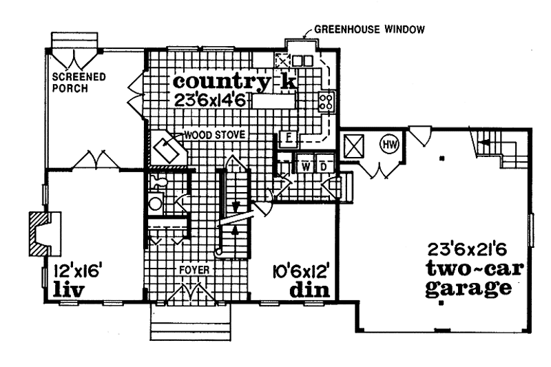 Home Plan - Floor Plan - Main Floor for Colonial House Plan #47-817 - 3 bed, 2.5 bath