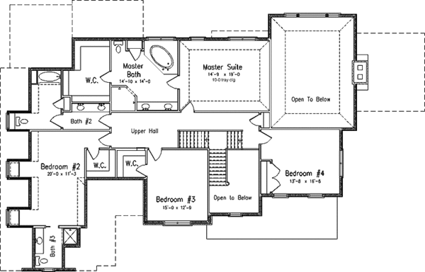 House Blueprint - Country Floor Plan - Upper Floor Plan #994-14