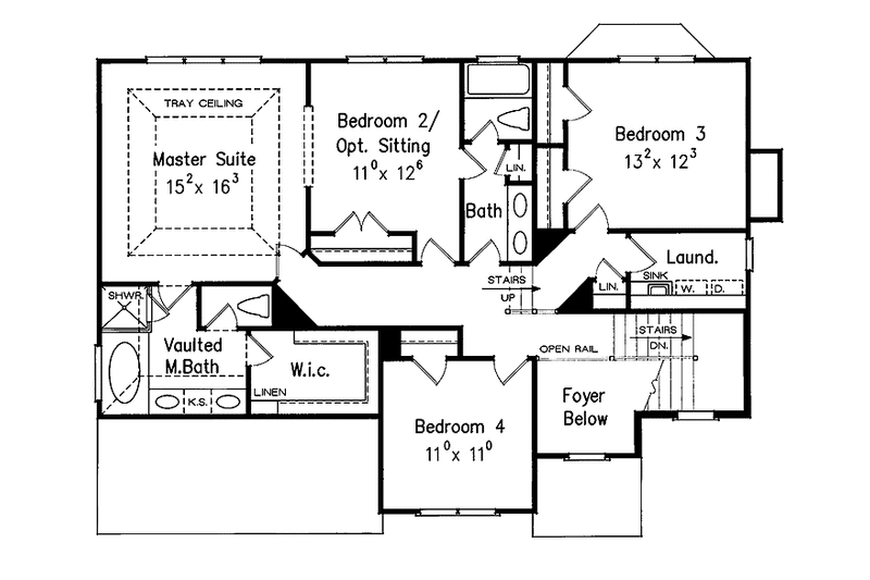 Home Plan - Floor Plan - Upper Floor for Colonial House Plan #927-899 - 5 bed, 3 bath
