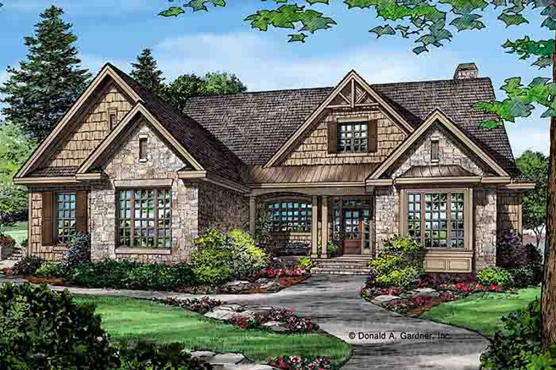 Architectural House Design - Exterior - Front Elevation 4 for Craftsman House Plan #929-972 - 3 bed, 2 bath