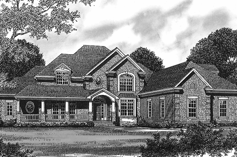 House Plan Design - Exterior - Front Elevation 3 for Traditional House Plan #453-451 - 4 bed, 3.5 bath