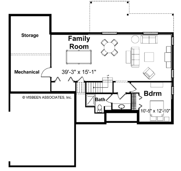 House Blueprint - Craftsman Floor Plan - Lower Floor Plan #928-130