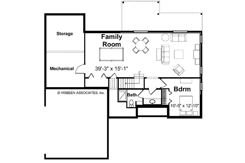 Home Plan - Floor Plan - Lower Floor for Craftsman House Plan #928-130 - 3 bed, 2.5 bath