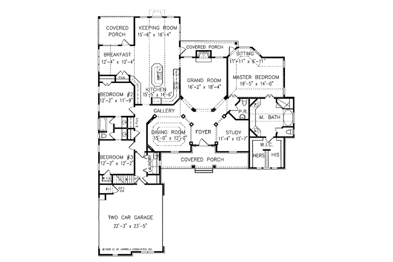 Home Plan - Floor Plan - Main Floor for Country House Plan #54-216 - 3 bed, 2.5 bath