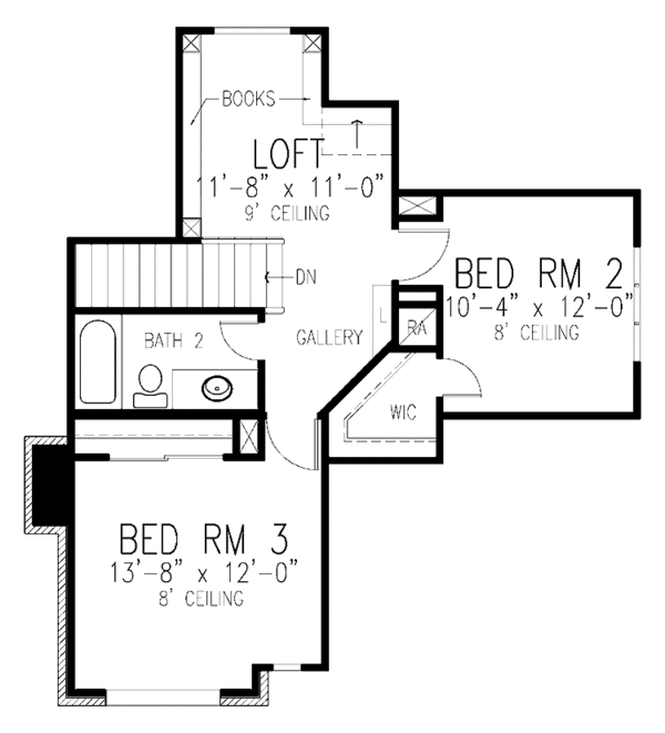 European Floor Plan - Upper Floor Plan #410-3582