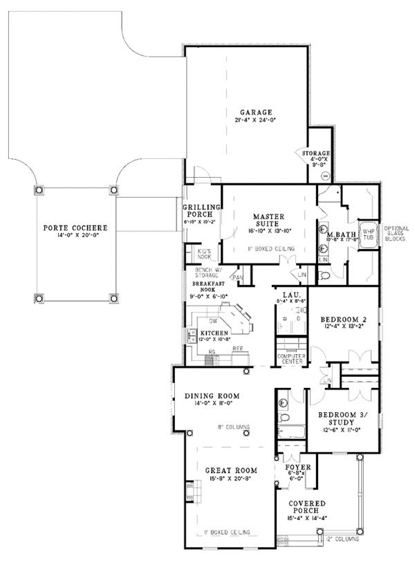 House Plan Design - Colonial Floor Plan - Main Floor Plan #17-2869