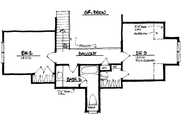 House Design - Colonial Floor Plan - Upper Floor Plan #328-403