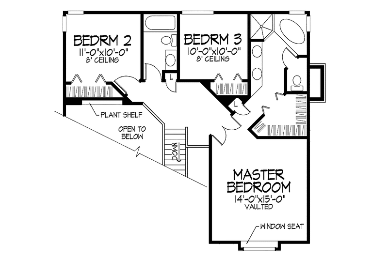 Home Plan - Floor Plan - Upper Floor for Craftsman House Plan #320-714 - 3 bed, 2.5 bath
