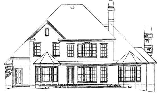 Exterior - Rear Elevation for Country House Plan #929-271 - 4 bed, 3.5 bath