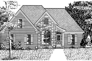 Dream House Plan - Exterior - Front Elevation for European House Plan #34-261 - 3 bed, 2 bath