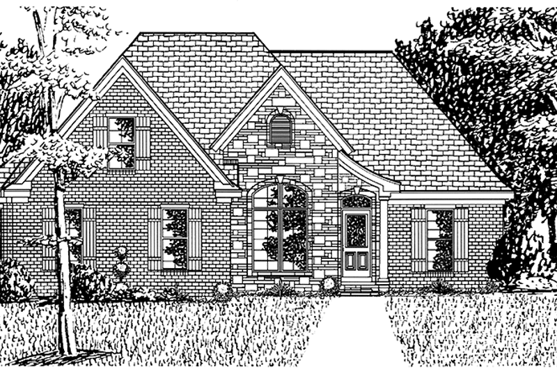 Dream House Plan - European Exterior - Front Elevation Plan #34-261