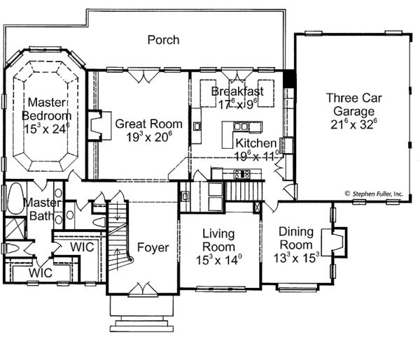 Architectural House Design - European Floor Plan - Main Floor Plan #429-111
