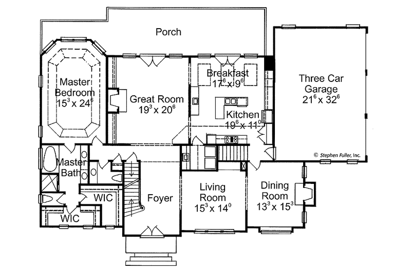 Home Plan - Floor Plan - Main Floor for European House Plan #429-111 - 4 bed, 3.5 bath