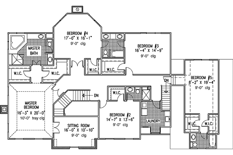 Home Plan - Floor Plan - Upper Floor for European House Plan #953-128 - 6 bed, 5 bath