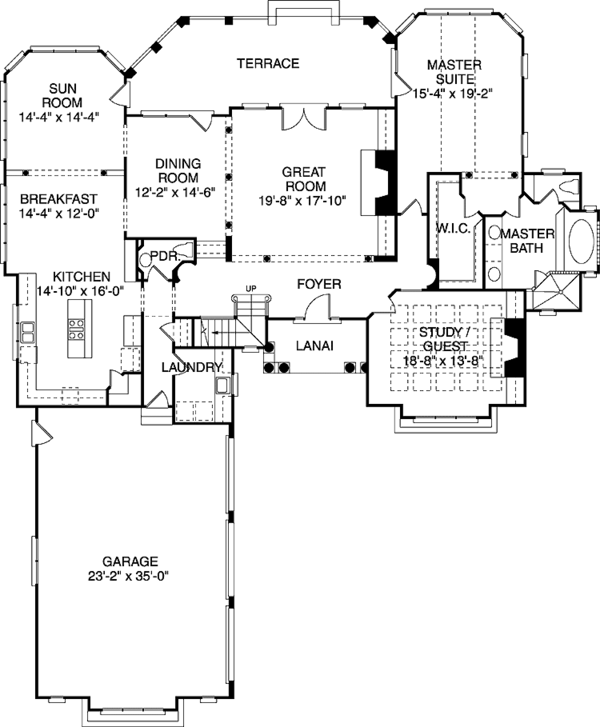 House Plan Design - Classical Floor Plan - Main Floor Plan #453-352