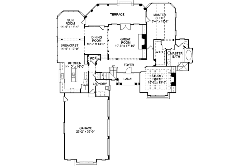 Home Plan - Floor Plan - Main Floor for Classical House Plan #453-352 - 4 bed, 3 bath