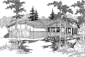 Tudor Exterior - Front Elevation Plan #60-703
