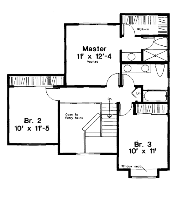 House Blueprint - Country Floor Plan - Upper Floor Plan #300-104