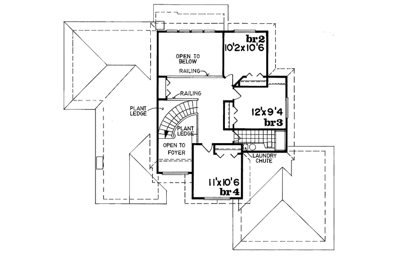Dream House Plan - Floor Plan - Upper Floor for Mediterranean House Plan #47-845 - 4 bed, 2.5 bath
