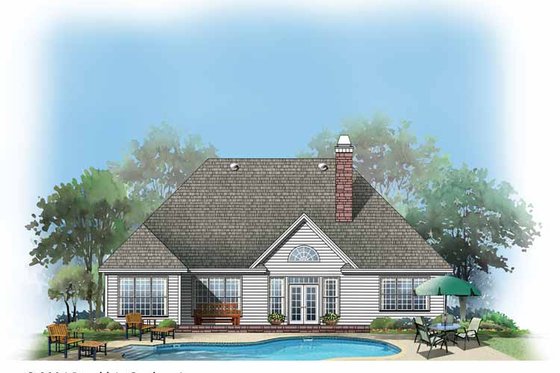 Exterior - Rear Elevation for Craftsman House Plan #929-732 - 3 bed, 2 bath