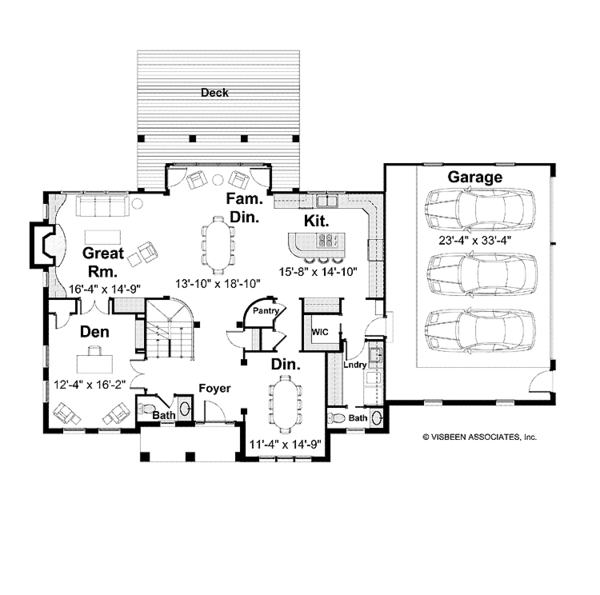 Architectural House Design - Classical Floor Plan - Main Floor Plan #928-205