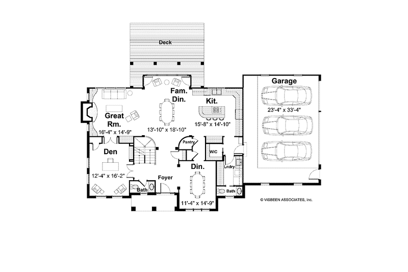 Home Plan - Floor Plan - Main Floor for Classical House Plan #928-205 - 3 bed, 2 bath