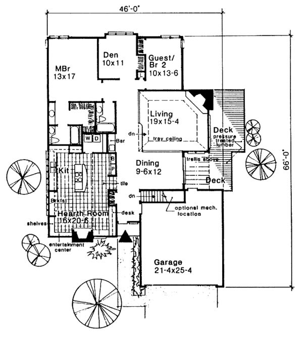 House Plan Design - Ranch Floor Plan - Main Floor Plan #320-1161