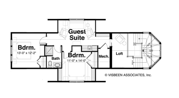 House Blueprint - Craftsman Floor Plan - Upper Floor Plan #928-259