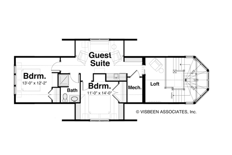 Home Plan - Floor Plan - Upper Floor for Craftsman House Plan #928-259 - 4 bed, 5.5 bath