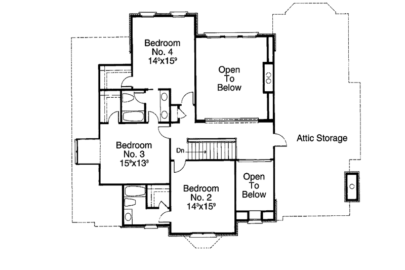 Dream House Plan - Floor Plan - Upper Floor for Traditional House Plan #429-187 - 4 bed, 3.5 bath
