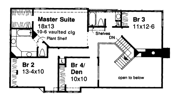 House Plan Design - European Floor Plan - Upper Floor Plan #320-703