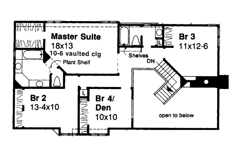 Architectural House Design - Floor Plan - Upper Floor for European House Plan #320-703 - 4 bed, 2.5 bath