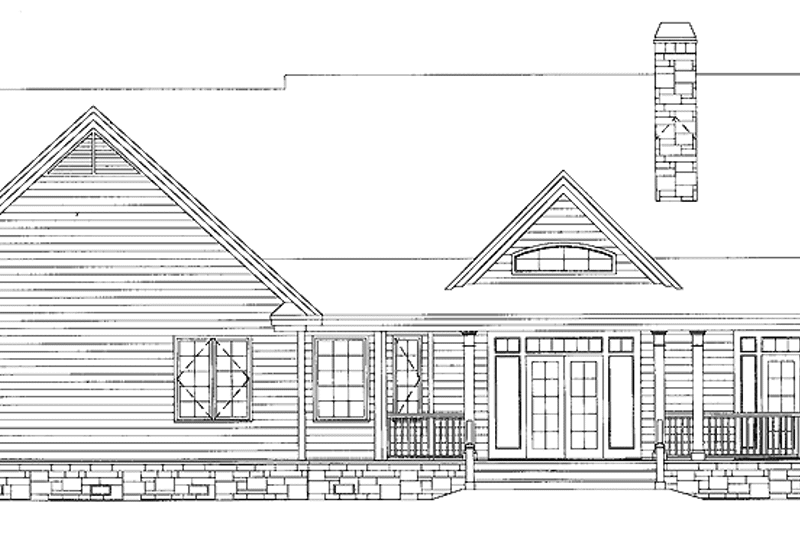 Home Plan - Exterior - Rear Elevation for Ranch House Plan #929-617 - 4 bed, 3 bath