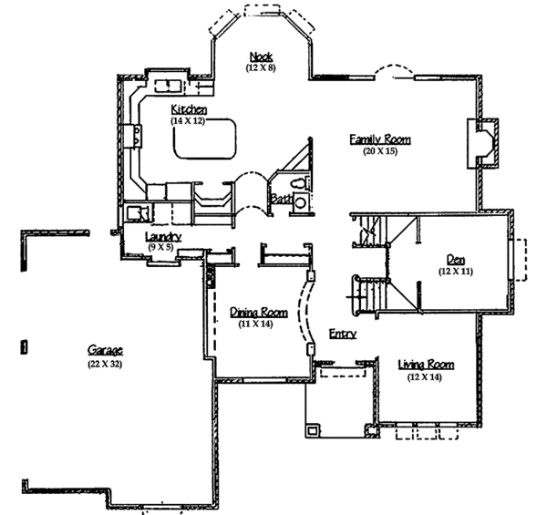 House Plan Design - Traditional Floor Plan - Main Floor Plan #945-55