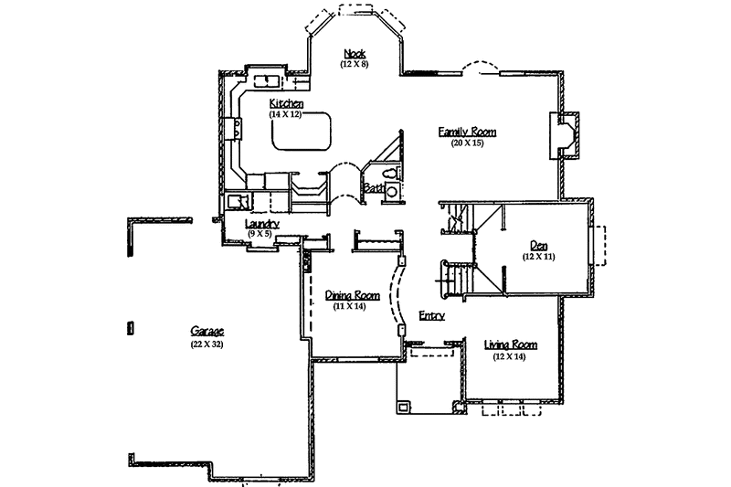 Home Plan - Floor Plan - Main Floor for Traditional House Plan #945-55 - 4 bed, 4.5 bath