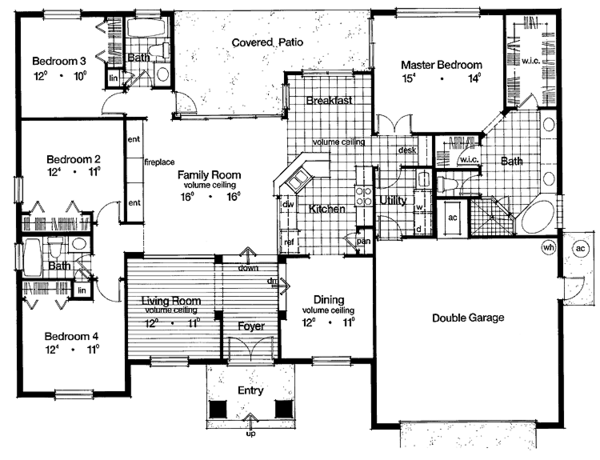 Dream House Plan - Mediterranean Floor Plan - Main Floor Plan #417-554