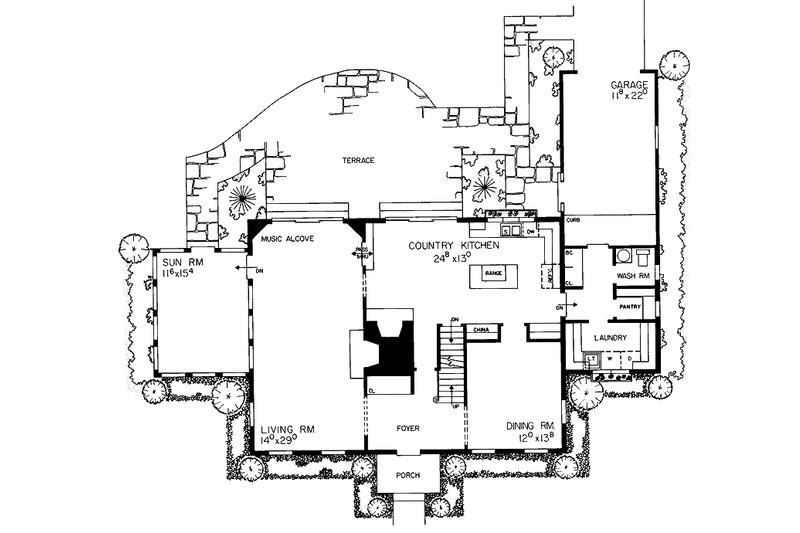 Home Plan - Floor Plan - Main Floor for Classical House Plan #72-811 - 3 bed, 2.5 bath