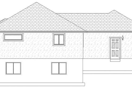 Exterior - Rear Elevation 1 for Ranch House Plan #1060-22 - 5 bed, 3 bath